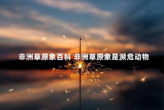 非洲草原象百科 非洲草原象是濒危动物吗